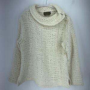 Hilana Womens Large Sweater Chunky Oversized Minimal Cottagecore Cowl Fisherman